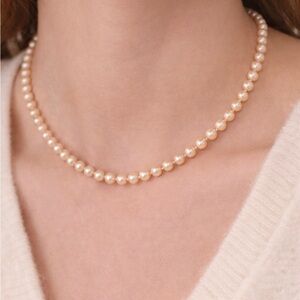 Vintage Knotted Faux Pearl Necklace Gold Tone Clasp Stunning